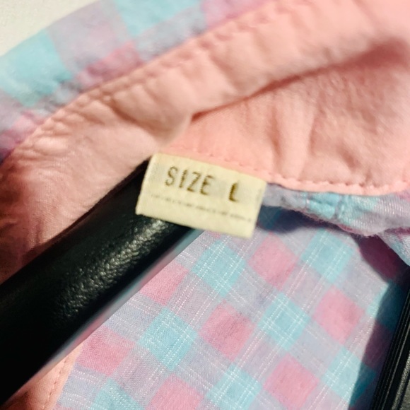 Pretty Pastel “Diesel” SzL light button down tee blue/pink check - Picture 5 of 5